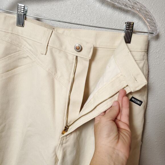 ROCKIES Jeans Ivory Cream Western Bare Bottom Jeans Waist 30 - Picture 10 of 11